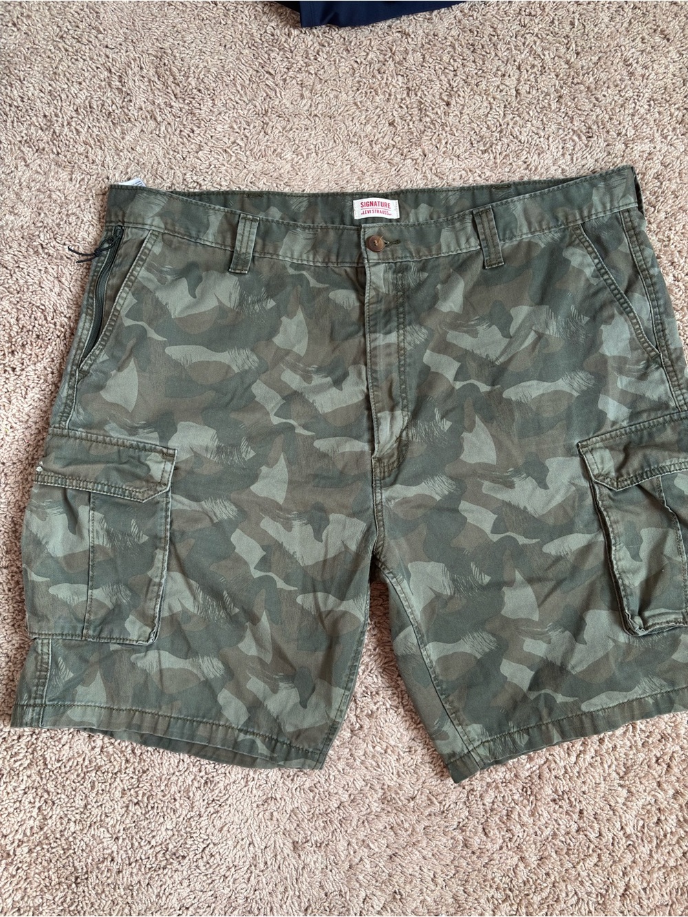 Signature by Levi Strauss Men's Olive Green Camo Cargo Shorts